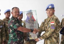 Penyambutan Satgas Indo RDB MONUSCO XXXIX-A Oleh Danbrigif 4 Mar/BS