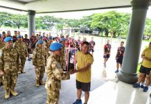Letkol Marinir James Munthe Sambut Rombongan Satgas Yonmek TNI Konga XXIII-M