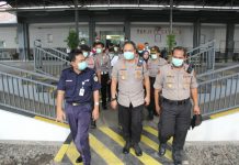Kapolresta Bandar Lampung Apresiasi Kesiapan PT.KAI Tanjung Karang Cegah Penyebaran Virus Corona