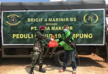 Peduli Covid-19 (Corona) Batalyon Infanteri 7 Marinir Brigif 4 Mar/BS Bagikan 3000 Paket Sembako