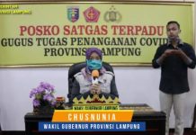 Wakil Gubernur Lampung, Chusnunia Chalim di Posko Satgas Gugus Tugas Covid-19 Umumkan Perkembangan Baru