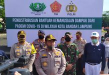 Polda Lampung Melepas Tim Pendistribusian Bantuan 5000 Paket Sembako