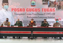 Kunjungan Silahturahmi Danrem 043/Gatam di Posko Gugus Tugas Covid 19 kabupaten Lamsel
