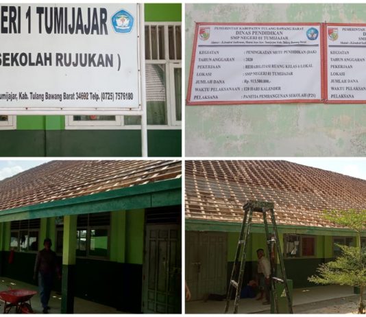 SMP Negeri 1 Tumijajar Selesaikan Pembangunan Rehabilitasi Ruang Kelas