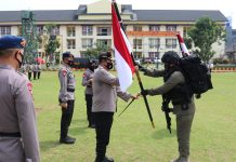 Irjen Pol Drs. Purwadi Arianto, M.Si. Sambut Pasukan Brimob