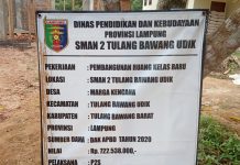 Tinkatkan Mutu Sarana dan Prasarana, SMA Negeri 2 Tubaba Selesaikan Pembangunan Tiga Ruang Kelas Baru