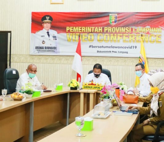 Gubernur Lampung Ikuti Pengarahan Presiden RI Terkait Menghadapi Pandemi Covid-19 Dan Pemulihan Ekonomi Nasional