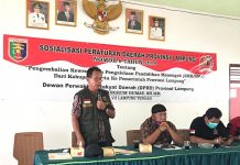 Ketua DPRD Provinsi Lampung Gelar Sosperda No 9 tahun 2016