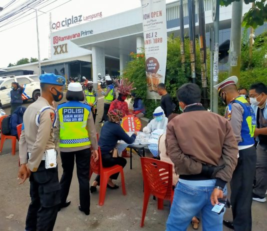 Operasi Zebra Krakatau Polresta Bandar Lampung Adakan Rapid Tes