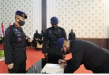 Dansat Brimob Polda Sumut Pimpin Penyerahan Jabatan Wadansat Brimob