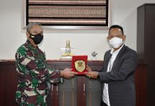Danrem 043/Gatam Kunjungi Pimpinan BRI Kanwil Bandar Lampung