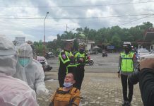 Upaya Pencegahan Penyebaran covid 19, Satlantas Polresra Bandarlampung Lakukan Rapit Tes Antigen Gratis