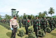Irjen Pol Drs. Martuani Sormin,M.Si menghadiri pemberangkatkan 450 prajurit