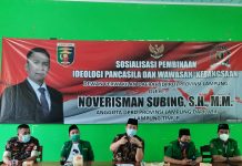 Noverisman Subing Sosialisasikan Pembinaan Idiologi Pancasila dan Wawasan Kebangsaan