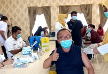 Puluhan Wartawan Pemprov Lampung di Suntik Vaksin Covid-19