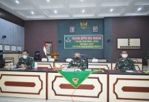Danrem 043/Gatam Ikuti Vicon Rakornas BNPB Ta. 2021