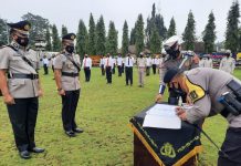 Kapolres Lampung Utara Pimpin Sertijab Kasat Intelkam dan Kasat Binmas