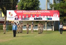 Pemkab Lampung Utara Bersama Unsur TNI dan Polri Gelar Upacara Hari Kesadaran Nasional