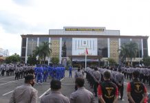 Peringatan Hari Buruh Kapolresta Berpesan Kepada Personil Pengamanan Tetap Humanis dan Disiplin Prokes