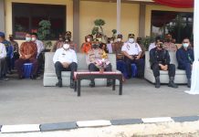 Anggota Yon B Pelopor Hadiri Apel Ops ketupat 2021 di Polres Lampung Tengah