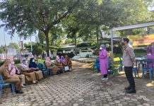 Lapak vaksinasi massal Covid-19 Polres Lampung Utara bersama Dinas Kesehatan Kabupaten Lampung Utara