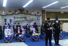 Rayakan HUT ke 14 Kabupaten Pesawaran, Bupati Dendi Berharap Masyarakat Tingkatkan Prokes