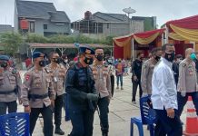 Gegana Lampung Pastikan Keamanan Kegiatan Vaksinasi di Els’s Coffee