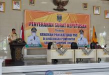 Bupati Lampung Tengah Musa Ahmad Hadiri Acara Penyerahan SK Kenaikan Pangkat/Golongan PNS Periode 1 April 2021