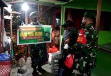 Anggota koramil Nguntoronadi Gelar Gakplin Protkes Malam Hari