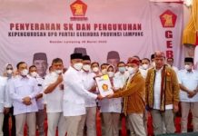 Rahmat Mirzani Djausal-Giri Akbar Pimpin Gerindra Lampung