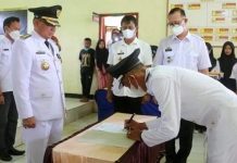 Bupati Lamtim M Dawam Rahardjo Meminta Kades Pematangtaholo yang Baru Agar Memiliki Sikap Pelayanan Masyarakat