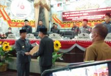 DPRD Lampung Utara gelar Rapat Paripurna pembahasan Laporan keterangan pertanggung jawaban (LKPJ), Anggaran tahun 2021.