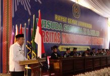 Bupati Lampung Utara menghadiri acara Wisuda Sarjana (S1)ke II, Universitas Muhammadiyah Kotabumi.