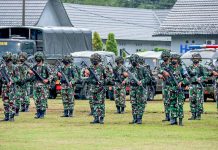 Yonif 9 Mar/ Beruang Hitam Gelar Apel Personil Latitahan TW II Tahun 2022