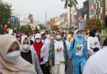 Puncak HUT Ikatan Keluarga Wartawan Indonesia ke 61, PWI Lampung Gelar Jalan Sehat