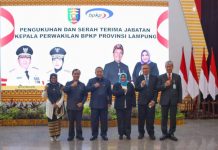 Gubernur Arinal Djunaidi Mengukuhkan Kepala Perwakilan BPKP Provinsi Lampung