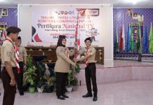 Ketua Kwarda Pramuka Chusnunia Chalim Lepas Kontingen Pramuka Lampung ke Perkemahan Bakti Saka Bhayangkara