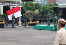 Bukti Cinta Tanah Air Prajurit dan PNS kodim 0410/kbl Laksanakan Upacara Bendera