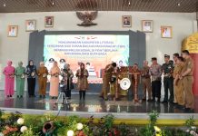 Bupati Musa Ahmad Hadiri Acara Pencanangan Kabupaten Literasi dan Peresmian 1000 TBM Berbasis Inklusi Sosial dan Sosialisasi Duta Baca