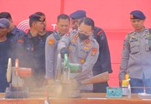 HUT ke-8 Tekab 308 Polda Lampung Musnahkan Ratusan Senpi Rakitan Dan Ratusan Amunisi