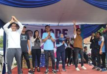 Sapa Masyarakat Rahmat Mirzani Djausal dan Dewi Mayang Djausal Gelar Senam Bersama