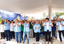 Ratusan Masyarakat Kecamatan Batanghari Nuban Senam Bersama Ela-Azwar Hadi