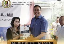 Wakil Ketua IV DPRD Provinsi Lampung Sosialisasikan Perda Pencegahan Penyalahgunaan Narkoba