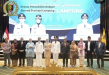 Pimpinan dan Anggota DPRD Provinsi Lampung Hadiri Serah Terima Jabatan Gubernur Lampung