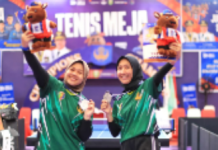 Ganda Putri Lampung Cabor Tenis Meja Tembus Final dan Raih Medali Perak di Pornas Korpri 2025