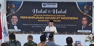 PERADI Lampung Gelar Halal Bihalal, H. Marindo Kurniawan Sampaikan Amanah Gubernur