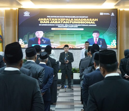 Lantik 55 Kepala Madrasah dan 1 JFT, Zulkarnain Tekankan Integritas dan Keteladanan