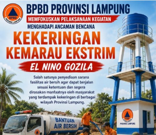 BPBD Lampung Siaga Hadapi Ancaman El Nino Ekstrem, Siapkan Bantuan Air Bersih dan Perkuat Desa Tangguh Bencana